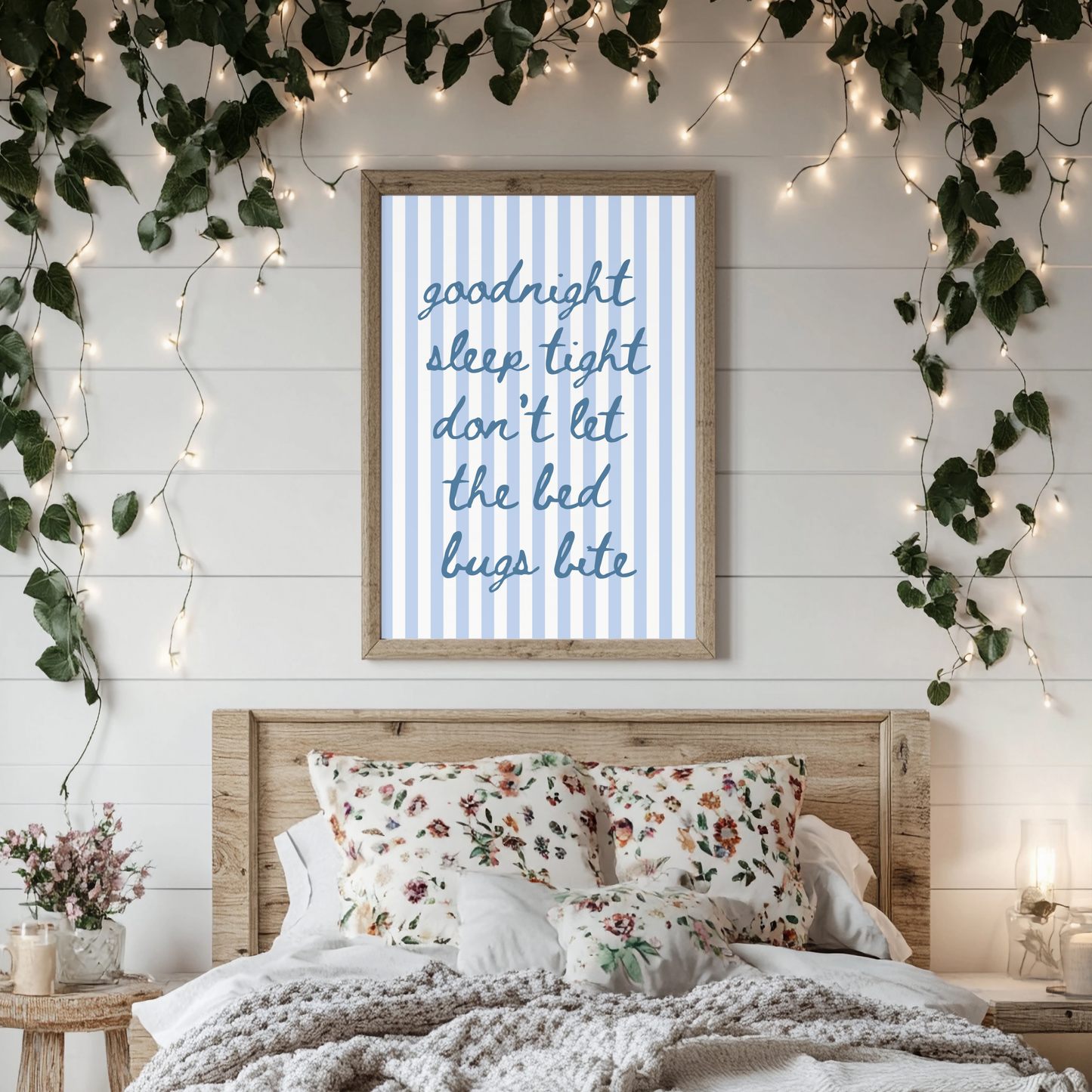 Goodnight sleep tight don’t let the bed bugs bite wall art print