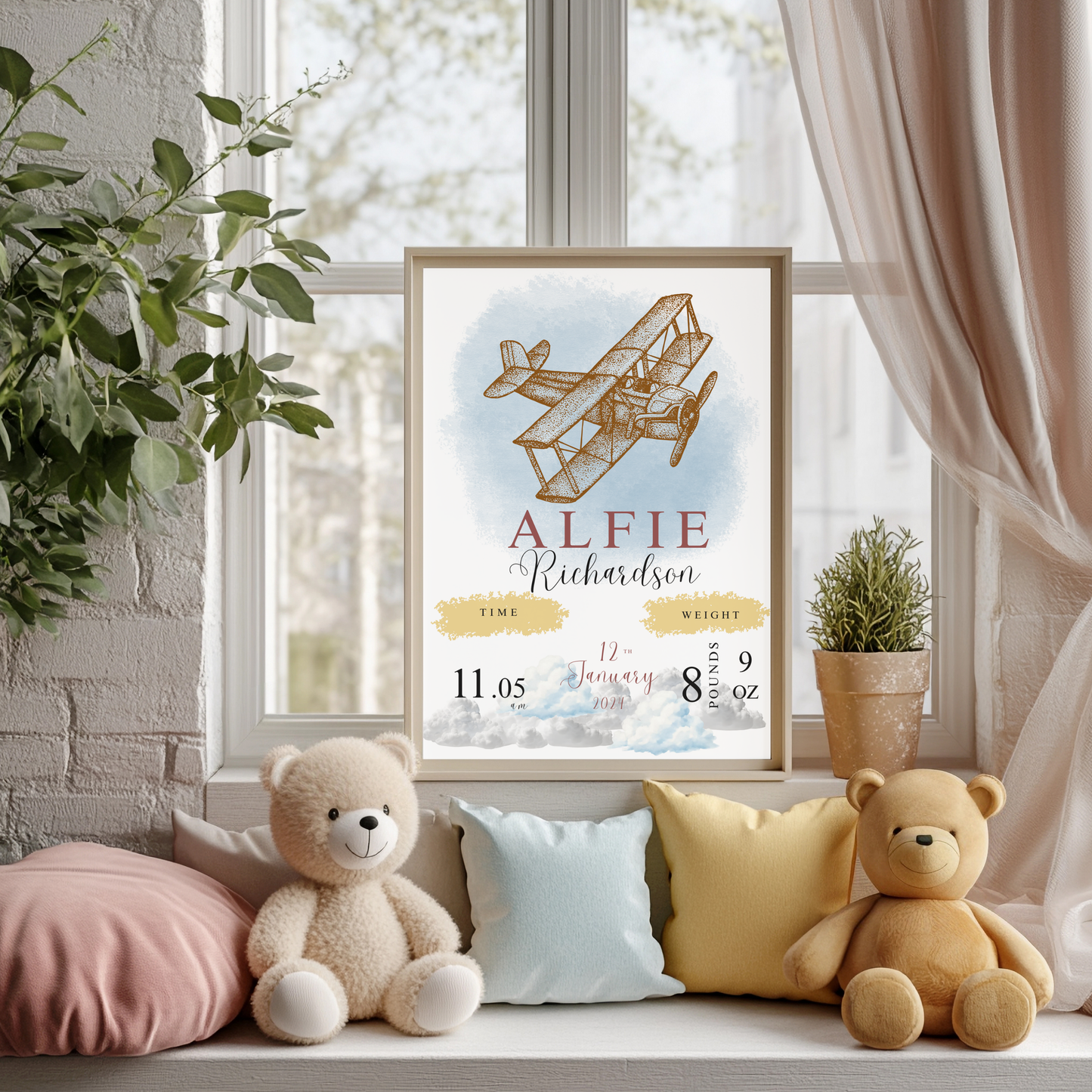 Plane baby details print
