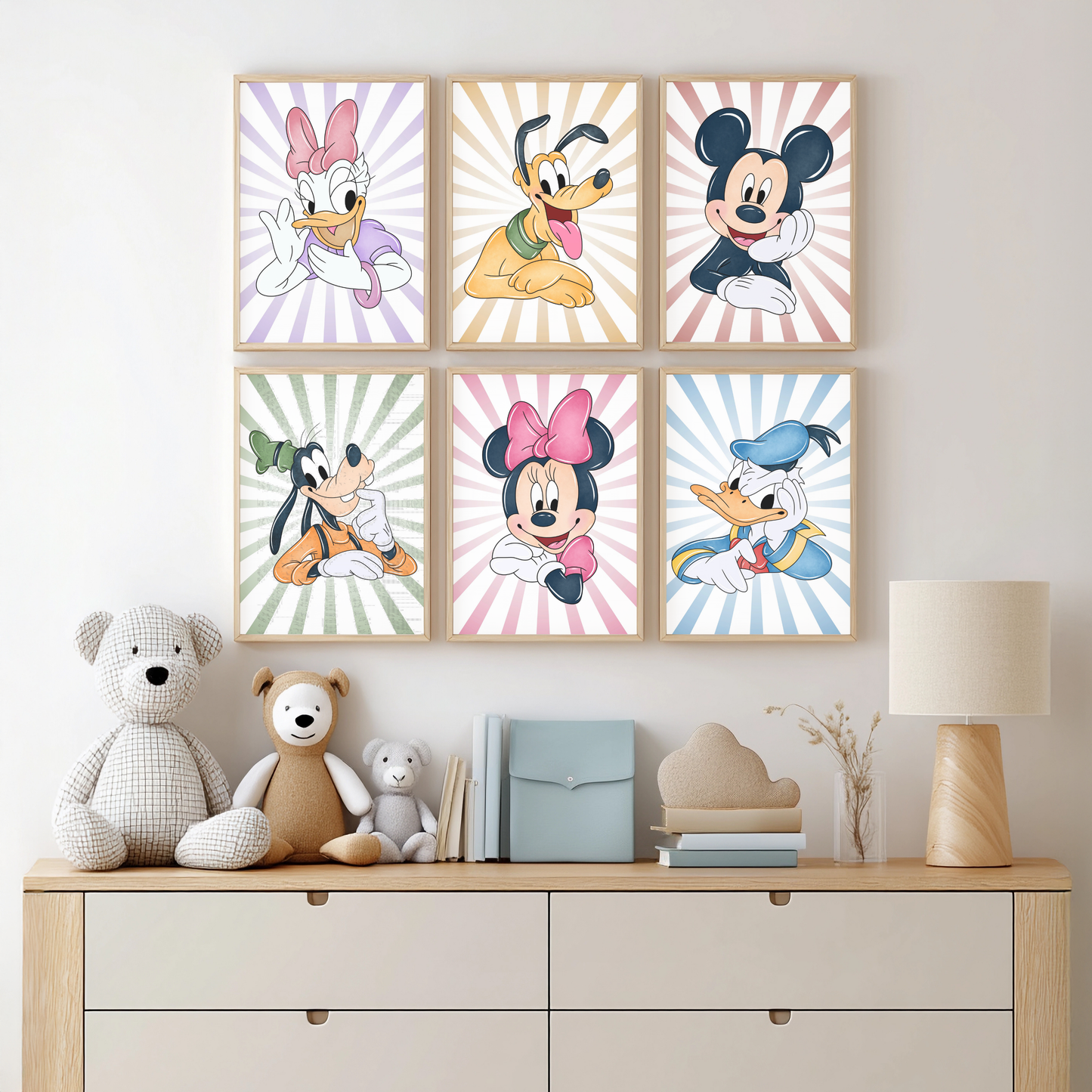 Mickey Mouse and friends wall art prints (set of 6)