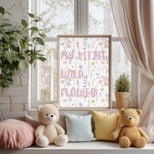 My little wild flower wall art print