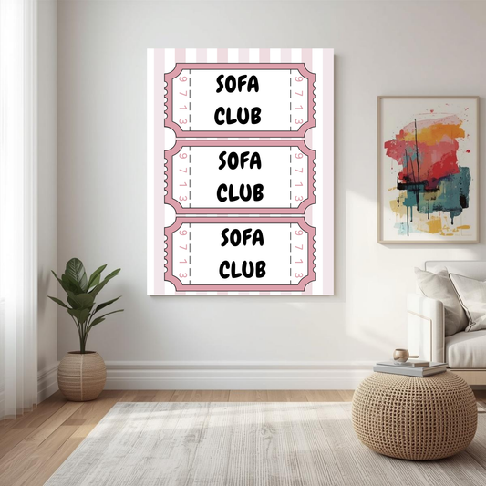 Sofa club tickets wall art print