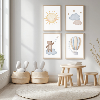 Adventure wall art prints (set of 4)