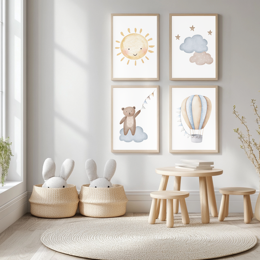 Adventure wall art prints (set of 4)