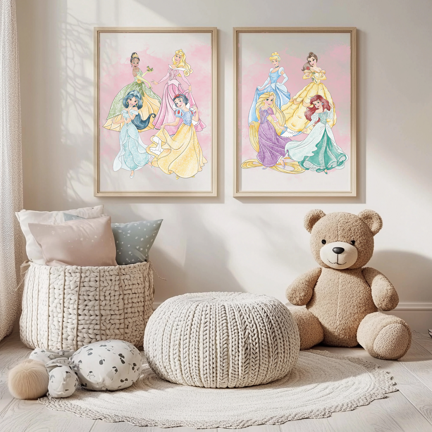 Princess wall art prints (set of 2)