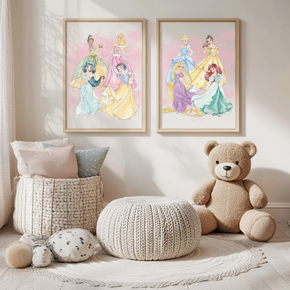 Princess wall art prints (set of 2)