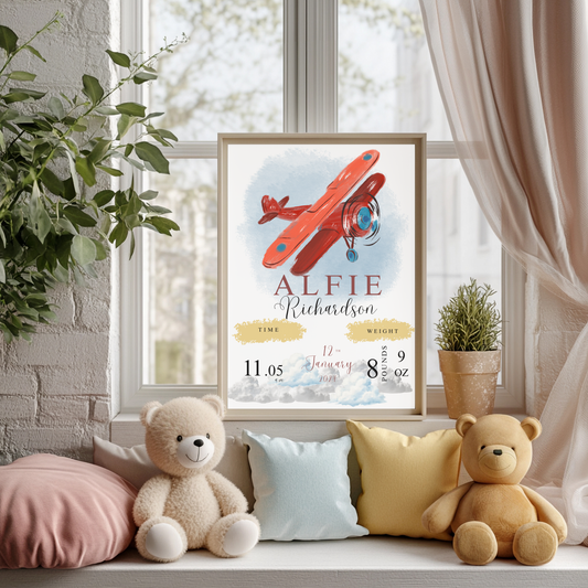 Plane baby details print