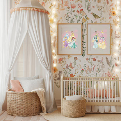 Princess wall art prints (set of 2)