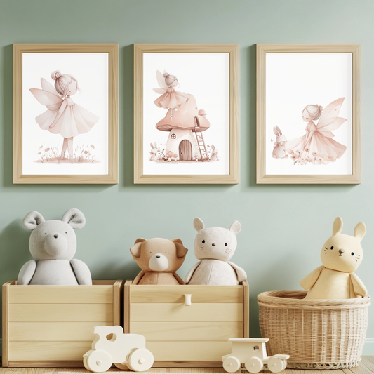 Fairy wall art prints (set of 3)