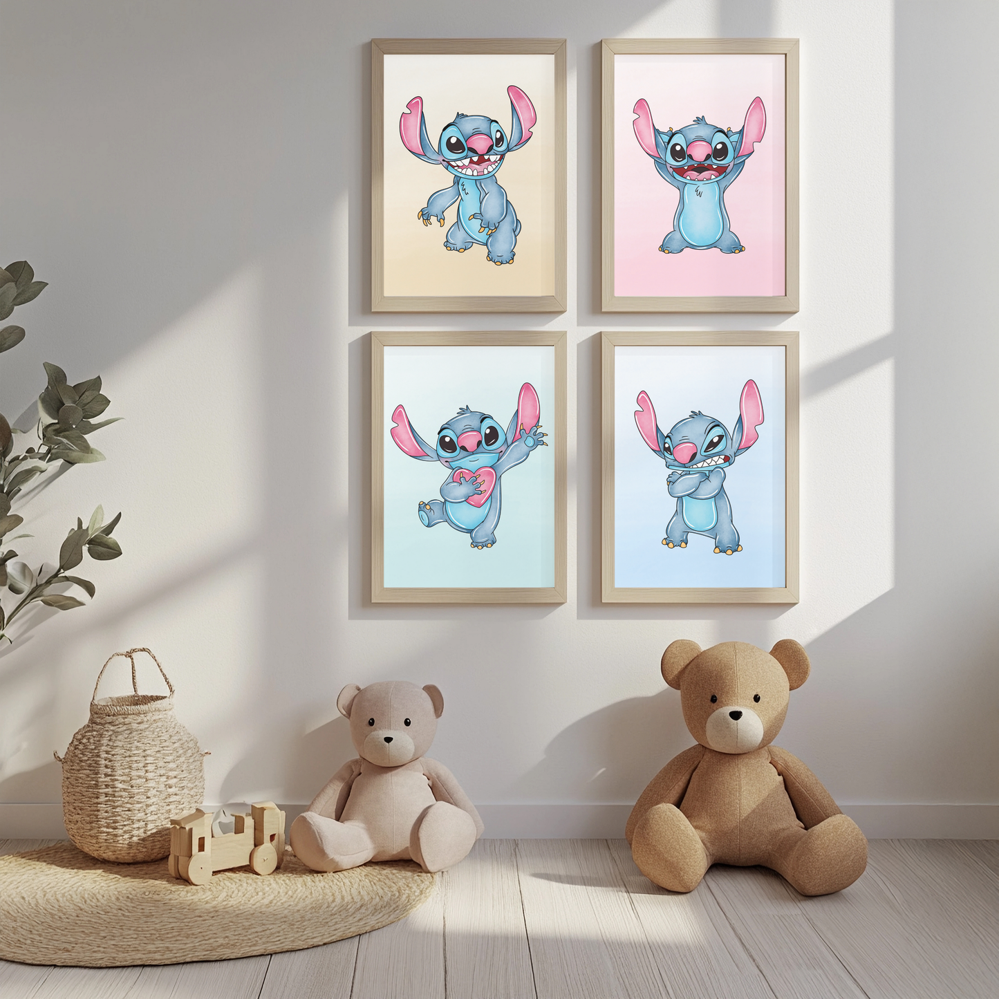 Stitch wall art prints (set of 4)