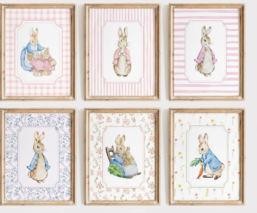 Beatrix Potter vintage style nursery prints