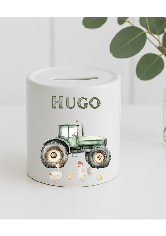 Tractor ceramic money box